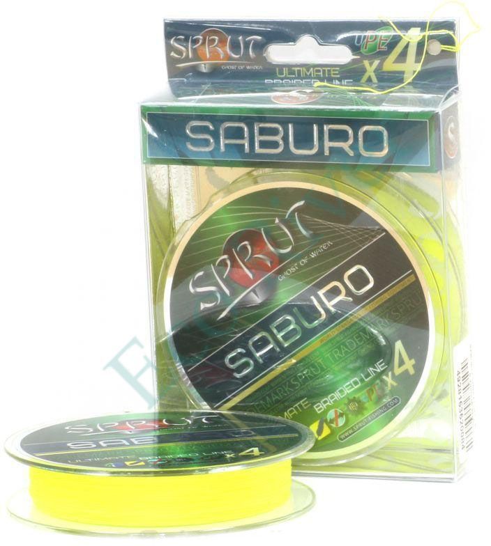 Леска плет. "SPRUT" Saburo Soft Ultimate X 4 Fluo Yellow 0.12 140м