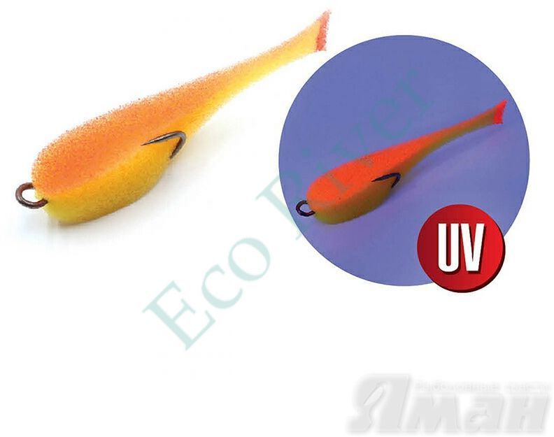Поролоновая рыбка YAMAN на двойнике, р. 125 мм, цвет 20 UV (5 шт.)