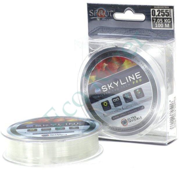 Леска Sprut Skyline Fluorocarbon Composition EvoTech PRO Silver 0.335 100м
