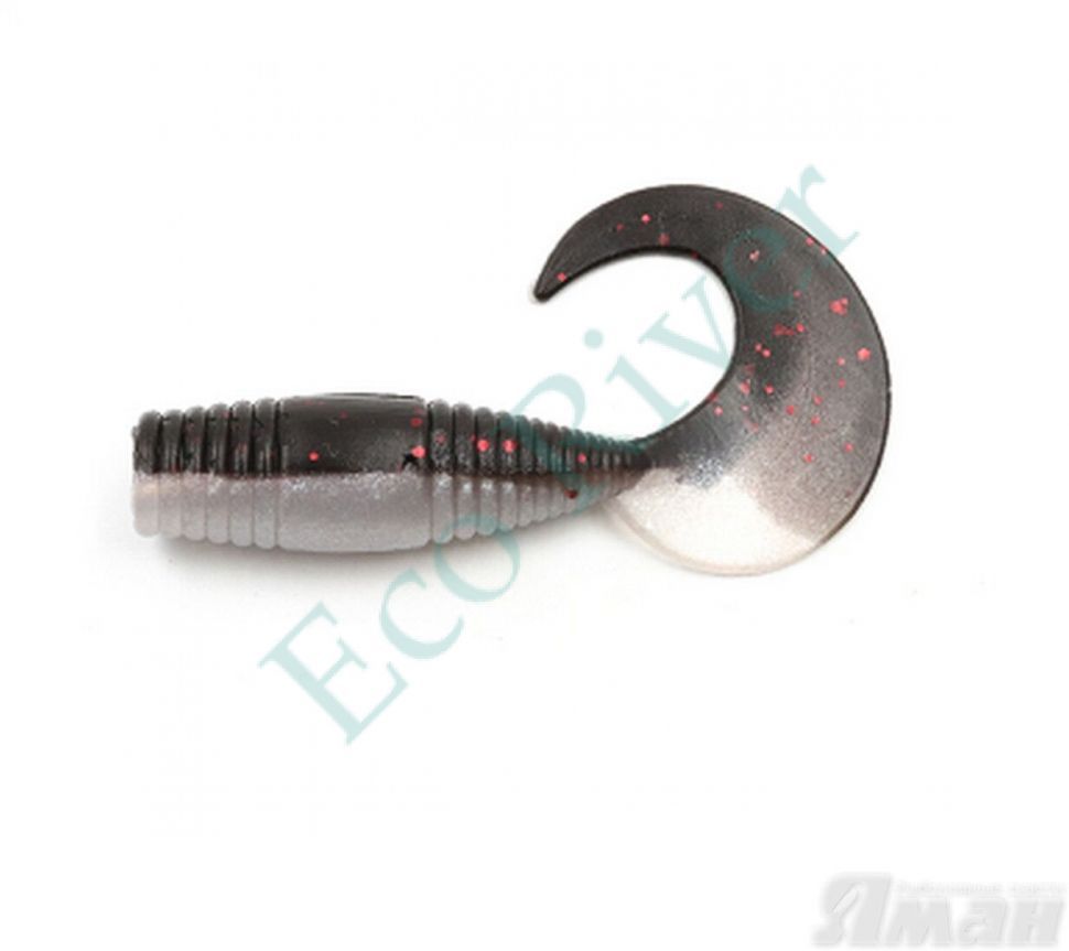 Твистер YAMAN Spry Tail, р.2 inch цвет #34 - Black Red Flake/Pearl (уп. 10 шт.)