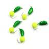 Мормышка безнасадочная Яман Банан зеленый, d-4,5 мм, вес 1,3 г, шарик желтый неон (уп. 5 шт.)