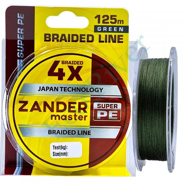 Плетеный шнур Zander Master 0.12 125м зеленая