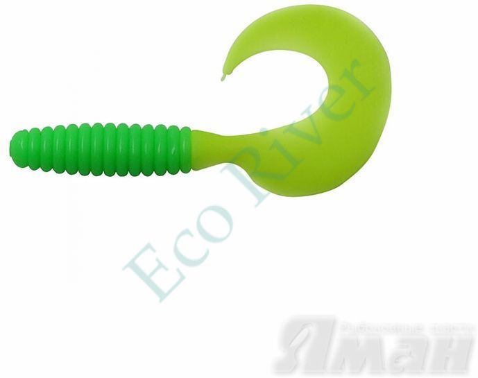 Твистер YAMAN Spiral, р.5 inch, цвет # 23 - Lime chartreuse tail (уп. 5 шт.)