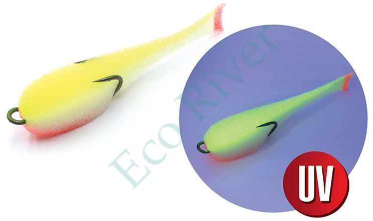 Поролоновая рыбка YAMAN на двойнике, р. 95 мм, цвет 16 UV (5 шт.)