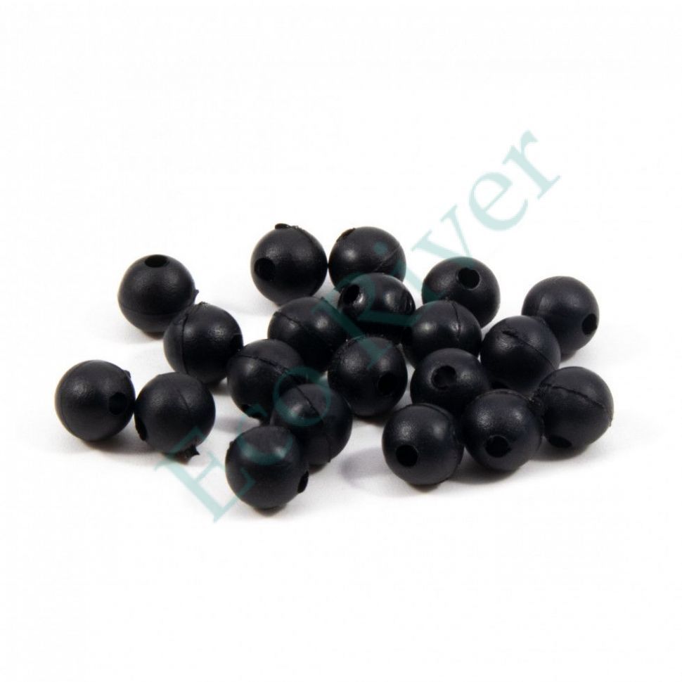 Бусина фидерная Namazu Soft Beads, PVC, d-5 мм, круглая, цв. черный (20 шт.)/1000/