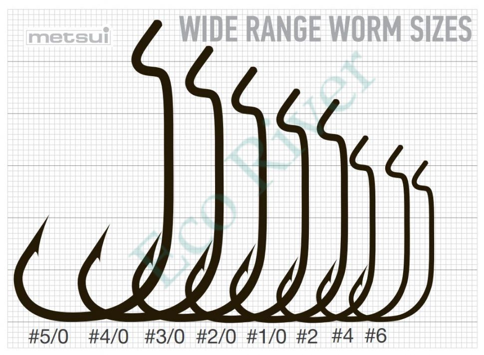 Крючок Metsui wide range worm bln №2/0 6шт WRW-BLN-2/0