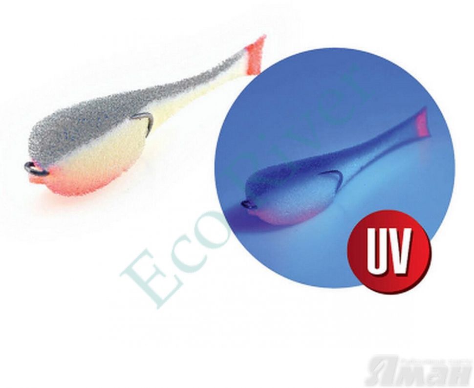 Поролоновая рыбка YAMAN на двойнике, р. 95 мм, цвет 18 UV (5 шт.)
