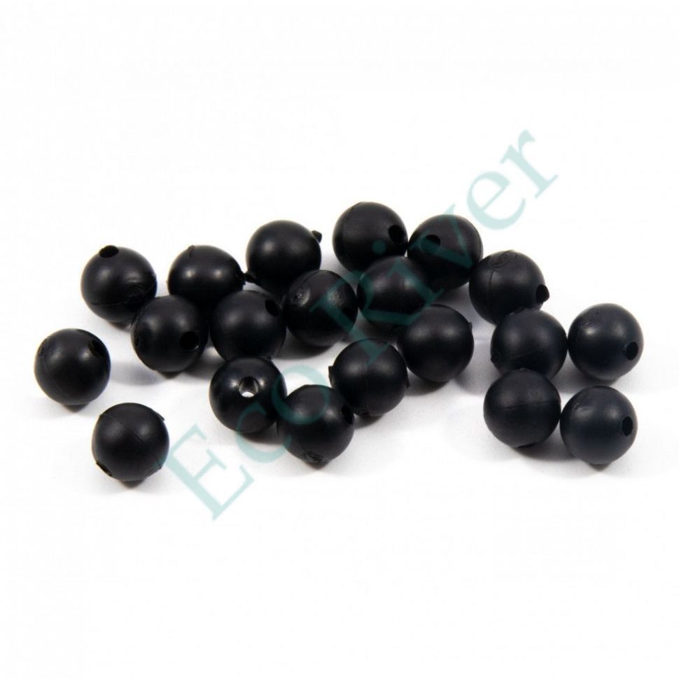Бусина фидерная Namazu Soft Beads, PVC, d-6 мм, круглая, цв. черный (20 шт.)/1000/