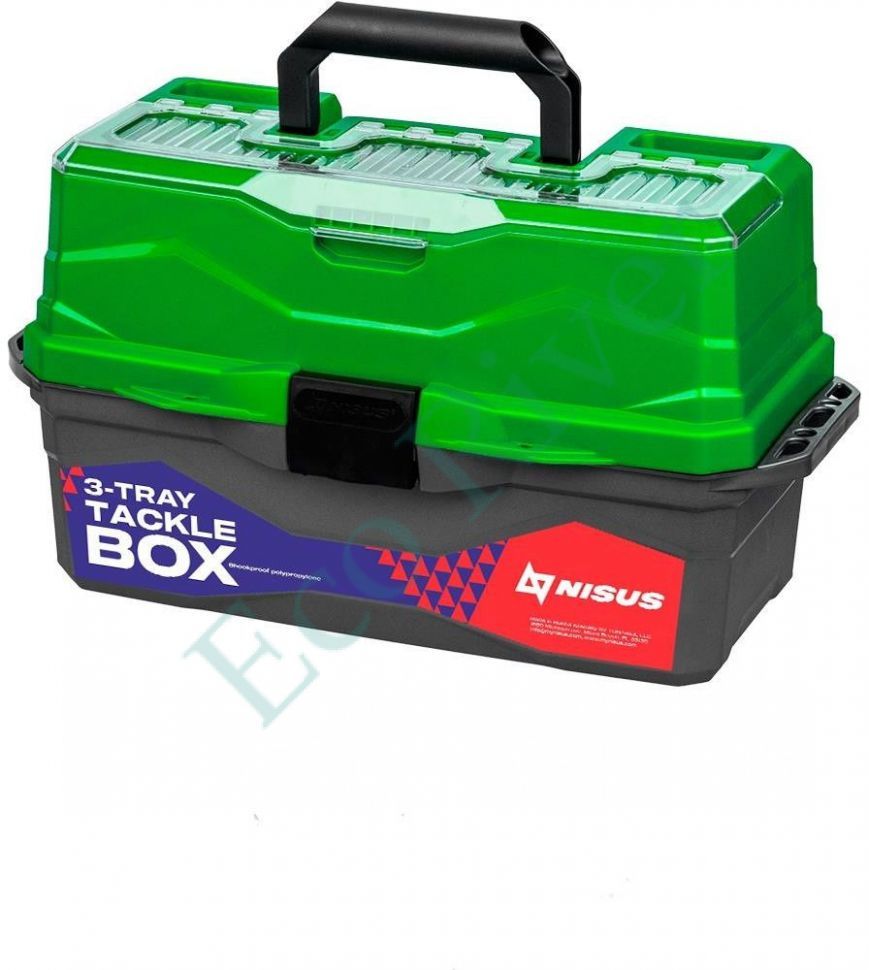 Ящик рыболовный Nisus Tackle Box трехполочный зеленый (N-TB-3-G)