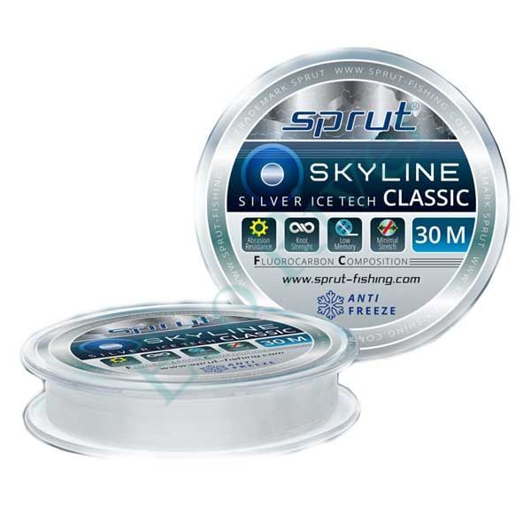 Леска Sprut Skyline Fluorocarbon Composition Classic Silver 0.105 30м