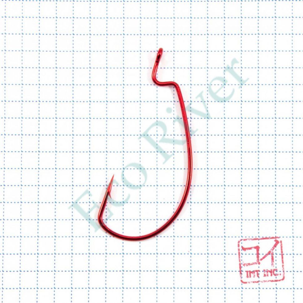 Крючок KOI SUPER LOCK WORM , размер 4/0 (INT), цвет RED, офсетный (10 шт.)/65/