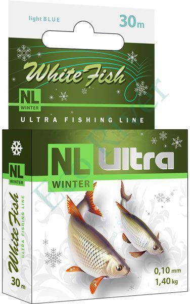 Леска "AQUA" NL Ultra White Fish белая рыба 0.12 30м