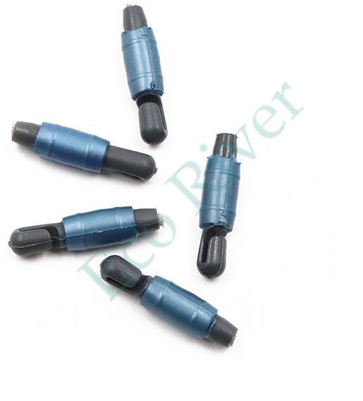 Коннектор для крепления лески к удилищу серо-синий перламутр (СТОНФ) 2,0 (уп. 10 шт.)