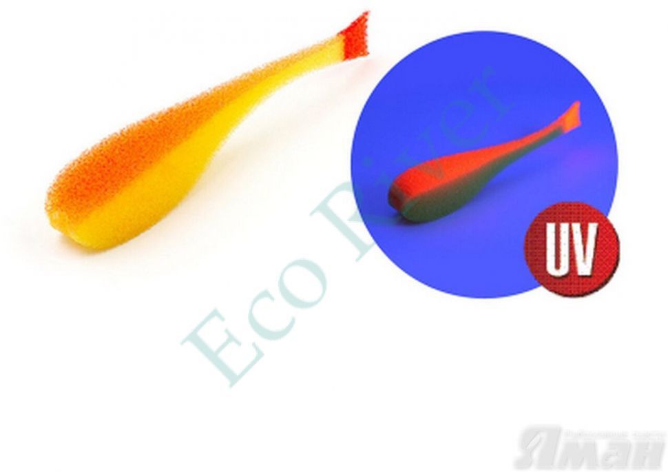 Поролоновая рыбка YAMAN с силиконовой вставкой, р. 90 мм, цвет 20 UV (5 шт.)