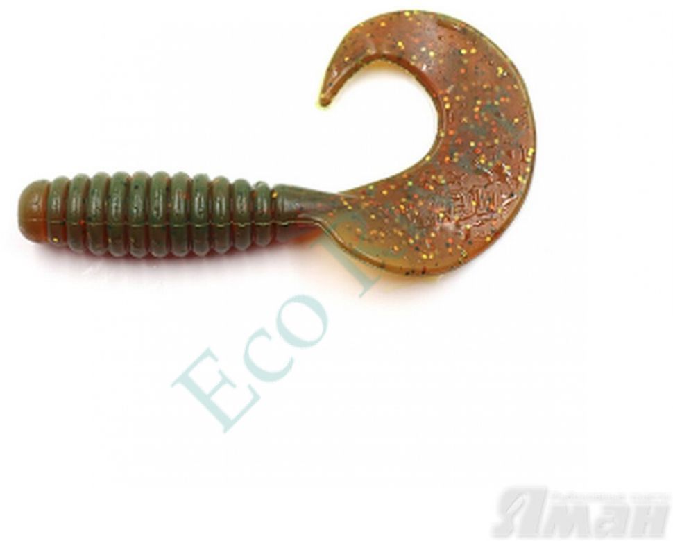 Твистер YAMAN Spiral, р.6 inch, цвет # 20 - Kiwi Shad (уп. 4 шт.)