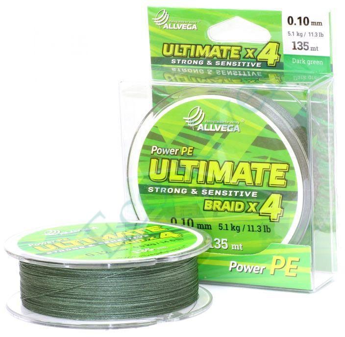 Плетеный шнур Allvega Ultimate темно-зел. 0.20 92м