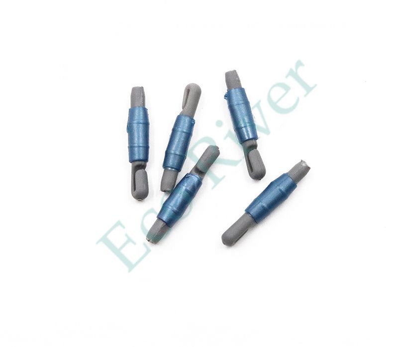 Коннектор для крепления лески к удилищу серо-синий перламутр (СТОНФ) 1,0 (уп. 10 шт.)