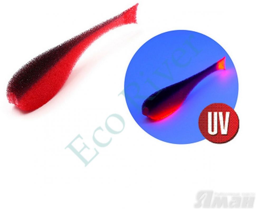 Поролоновая рыбка YAMAN с силиконовой вставкой, р. 90 мм, цвет 24 UV (5 шт.)