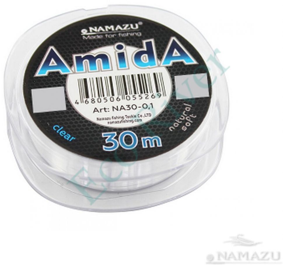Леска Namazu Amida, L-30 м, d-0,1 мм, test-1,50 кг, прозрачная (уп. 10 шт.)/600/