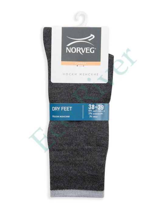 Термоноски Norveg Dry Feet женские для мембранной об., цвет серый, разм 38-39