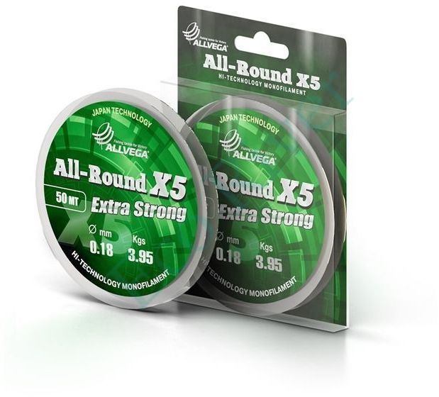 Леска Allvega All-round X5 0.08 50м