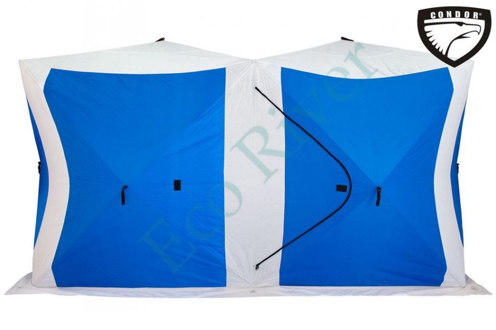Палатка Куб Condor зимняя утепленная 2,0 х 4,0 х 2,15 синий/белый