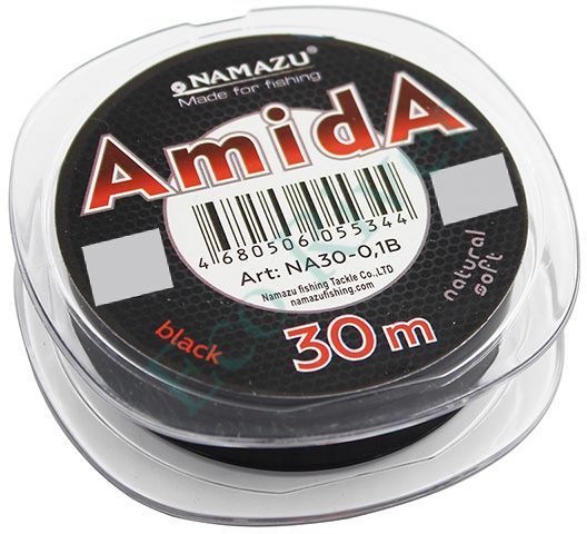 Леска Namazu Amida, L-30 м, d-0,1 мм, test-1,50 кг, угольно-черный (уп. 10 шт.)/600/