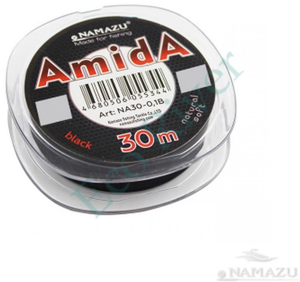 Леска Namazu Amida, L-30 м, d-0,1 мм, test-1,50 кг, угольно-черный (уп. 10 шт.)/600/
