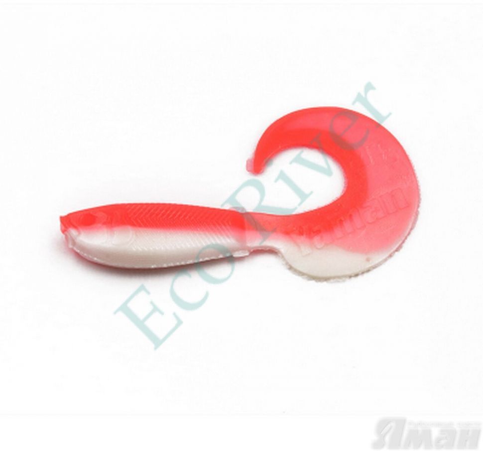 Твистер YAMAN Mermaid Tail, р.5 inch цвет #27 - Red White (уп. 5 шт.)