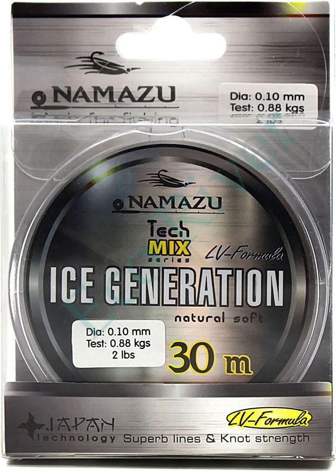 Леска Namazu Ice Generation, L-30 м, d-0,16 мм, test-2,16 кг, прозрачная/10/