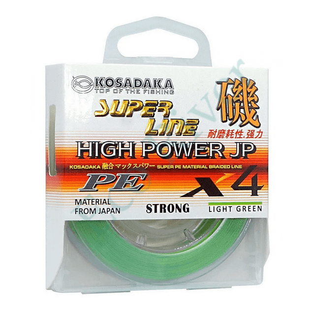 Плетеный шнур Kosadaka Super PE X4 High-Power JP light green 0.16 150м