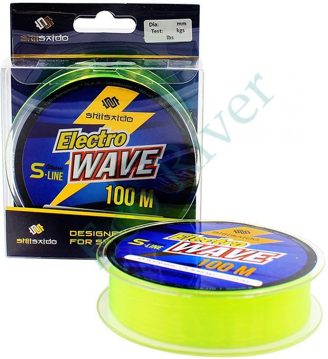 Леска Shii Saido Electro wave, L-100 м, d-0,203 мм, test-3,20 кг, желтая/100/