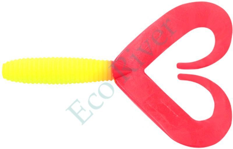 Твистер Yaman Pro Loop-Two, р.2 inch, цвет #06 - Chartreuse/red (уп.10 шт)