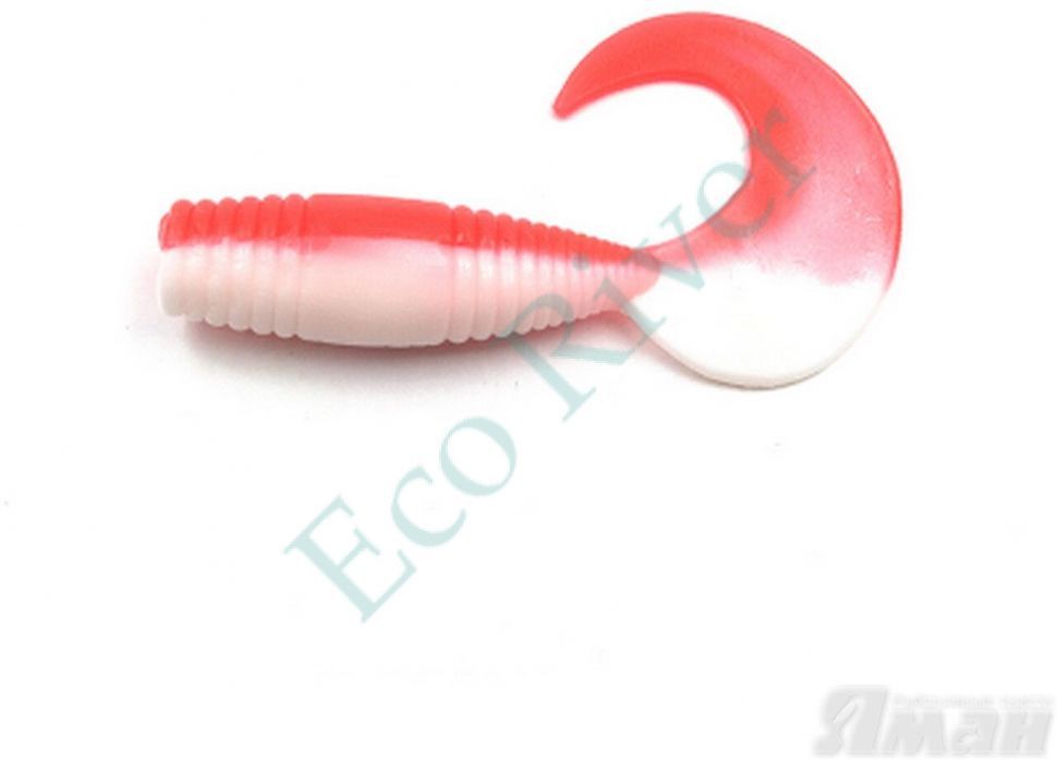 Твистер YAMAN Spry Tail, р.2 inch цвет #27 - Red White (уп. 10 шт.)
