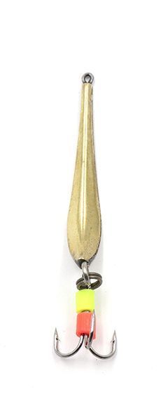 Блесна вертикальная Яман Матвейчикова с тройником, размер 30 мм, вес 1,7 г, цвет никель/латунь