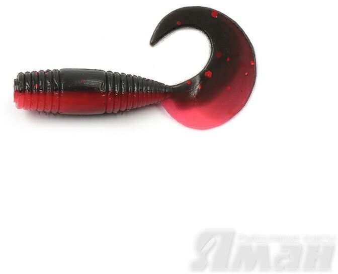 Твистер YAMAN Spry Tail, р.1,5 inch цвет #33 - Black Red Flake/Red (уп. 10 шт.)