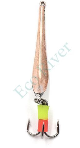 Блесна вертикальная Яман Матвейчикова с тройником, размер 30 мм, вес 1,7 г, цвет никель/медь