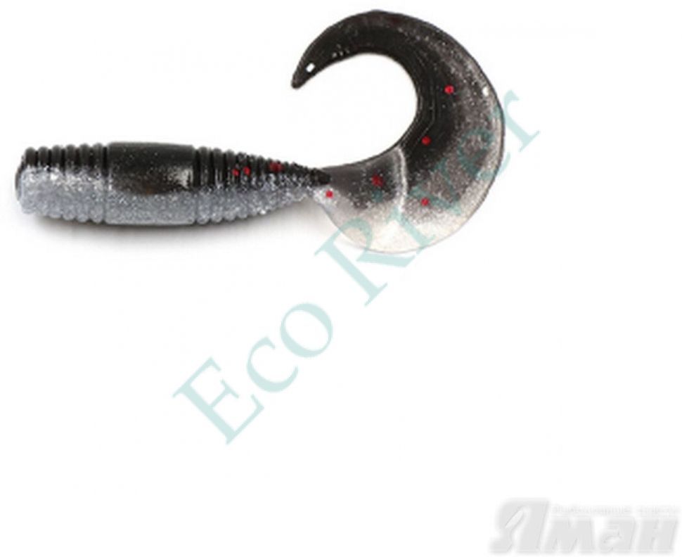 Твистер YAMAN Spry Tail, р.1,5 inch цвет #34 - Black Red Flake/Pearl (уп. 10 шт.)