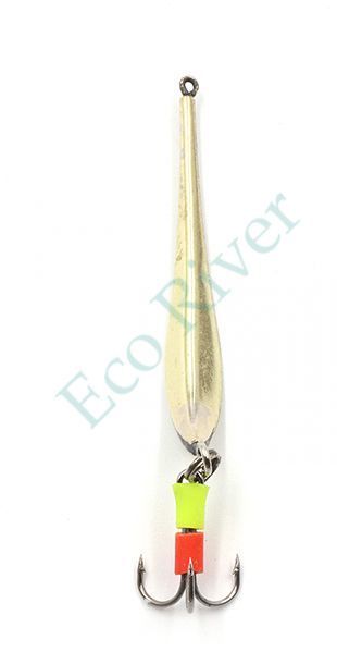 Блесна вертикальная Яман Матвейчикова с тройником, размер 40 мм, вес 2,7 г, цвет никель/латунь