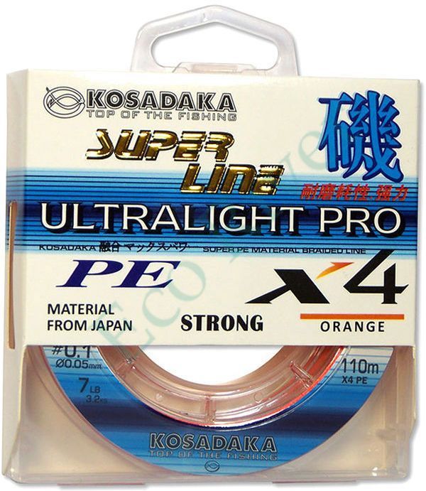 Леска плетенка Kosadaka Super PE X4 Ultralight PRO orange 0.10 110м