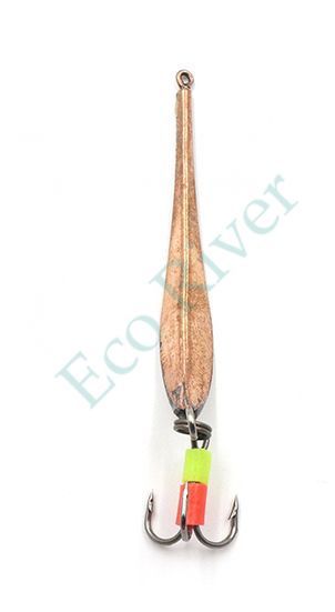 Блесна вертикальная Яман Матвейчикова с тройником, размер 40 мм, вес 2,7 г, цвет никель/медь