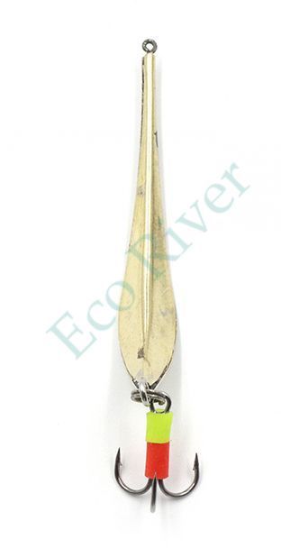 Блесна вертикальная Яман Матвейчикова с тройником, размер 50 мм, вес 3,7 г, цвет никель/латунь