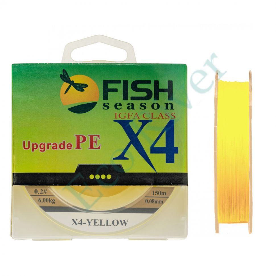 Плетеный шнур Fish Season X4 0.10 150м желт.