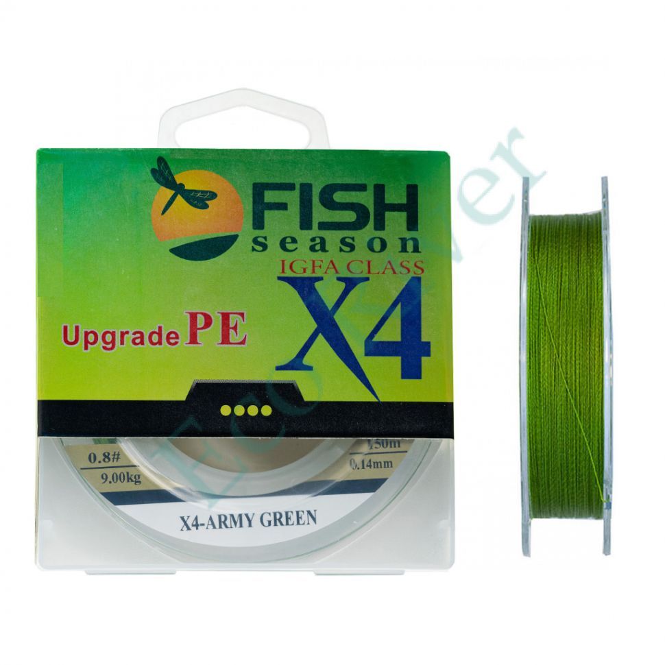 Плетеный шнур Fish Season X4 0.10 150м зел.