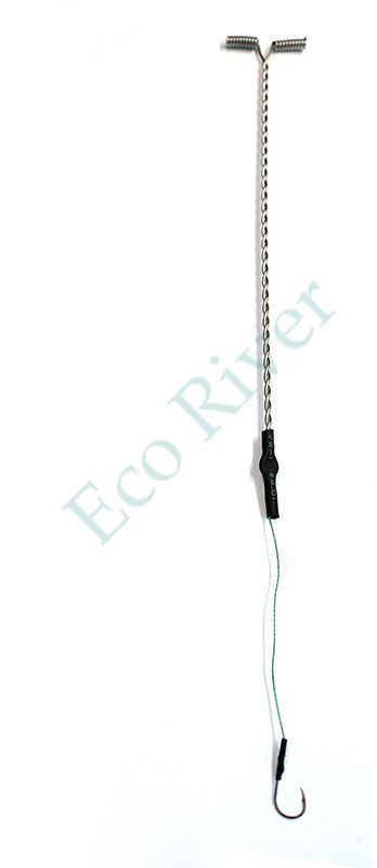 Оснастка фидерная Яман Отвод оснащёный, отвод 12 см, плетеный шнур 0,25 мм, крючок №8 Chinu Ring (