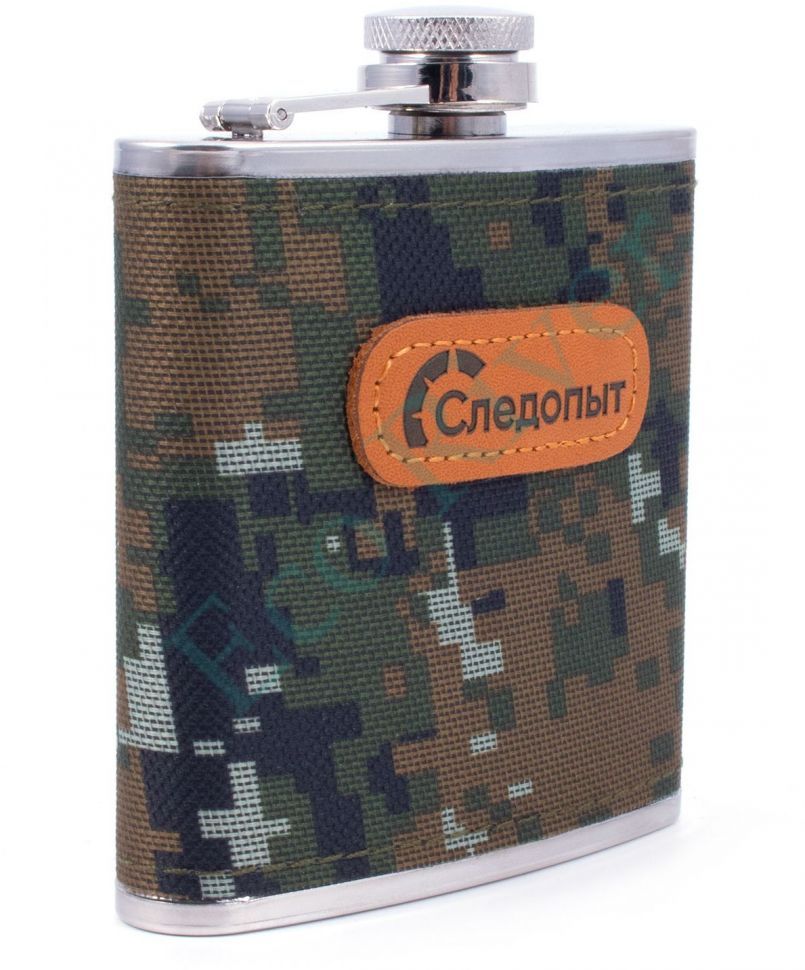 Фляжка Следопыт , в оплетке из oxford camo pixel, 180 мл/100/