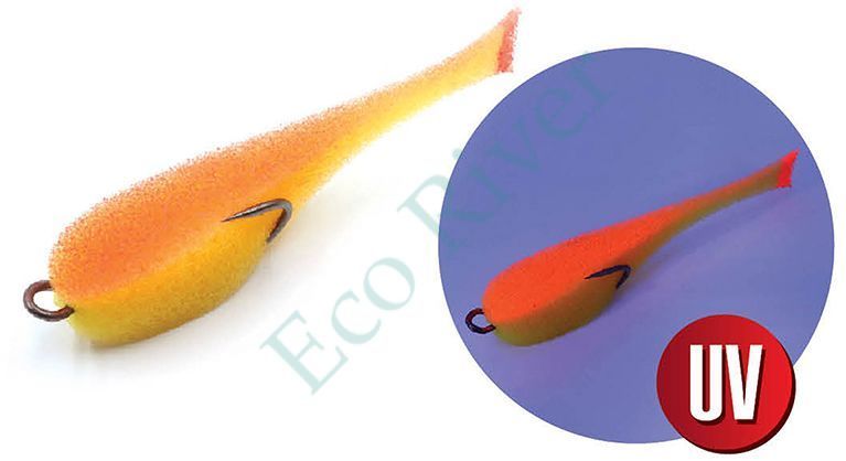 Поролоновая рыбка YAMAN на двойнике, р. 140 мм, цвет 20 UV (5 шт.)
