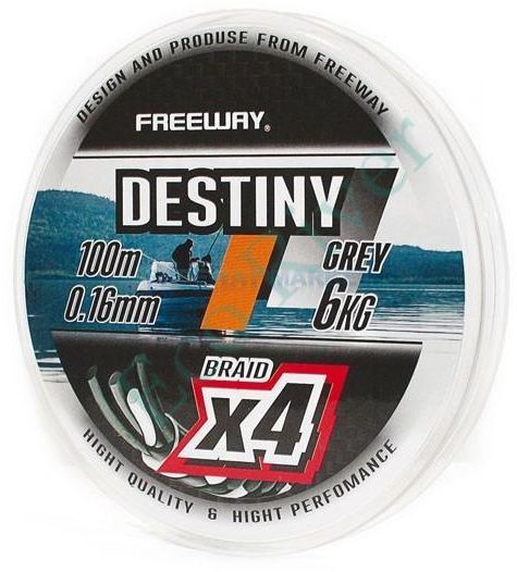 Леска плет. "FREEWAY" Destiny Gray FWx4 0.18 18lb 8.5кг