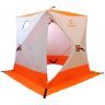 Палатка зимняя куб Следопыт 1,5 х1,5 м, Oxford 210D PU 1000, 2-местная, цв. бело-оранж.