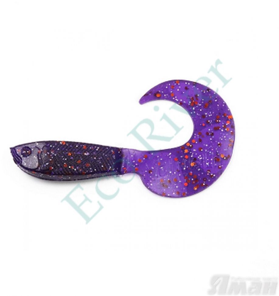 Твистер YAMAN Mermaid Tail, р.3 inch цвет #08 - Violet (уп. 10 шт.)